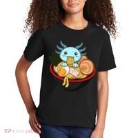 Cute Axolotl Eating Ramen Kawaii Anime Kids T-Shirt thumb 2