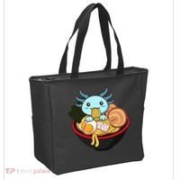 Cute Axolotl Eating Ramen Kawaii Anime Tote Bag thumb 2