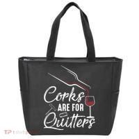 Corks Are For Quitters Funny Wine Drinking Team Festival Tote Bag thumb 0