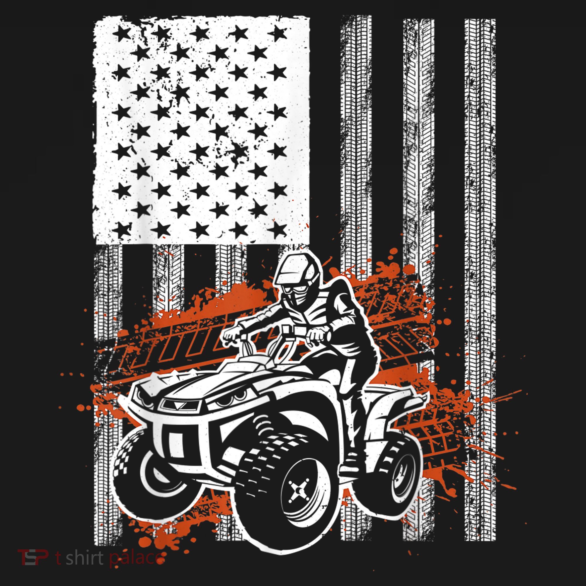 Cool ATV For Adult Quad Racing Squad USA Flag 4 Wheeler Sweatshirt