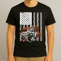 Cool ATV For Adult Quad Racing Squad USA Flag 4 Wheeler T-Shirt thumb 3