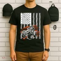 Cool ATV For Adult Quad Racing Squad USA Flag 4 Wheeler T-Shirt thumb 6