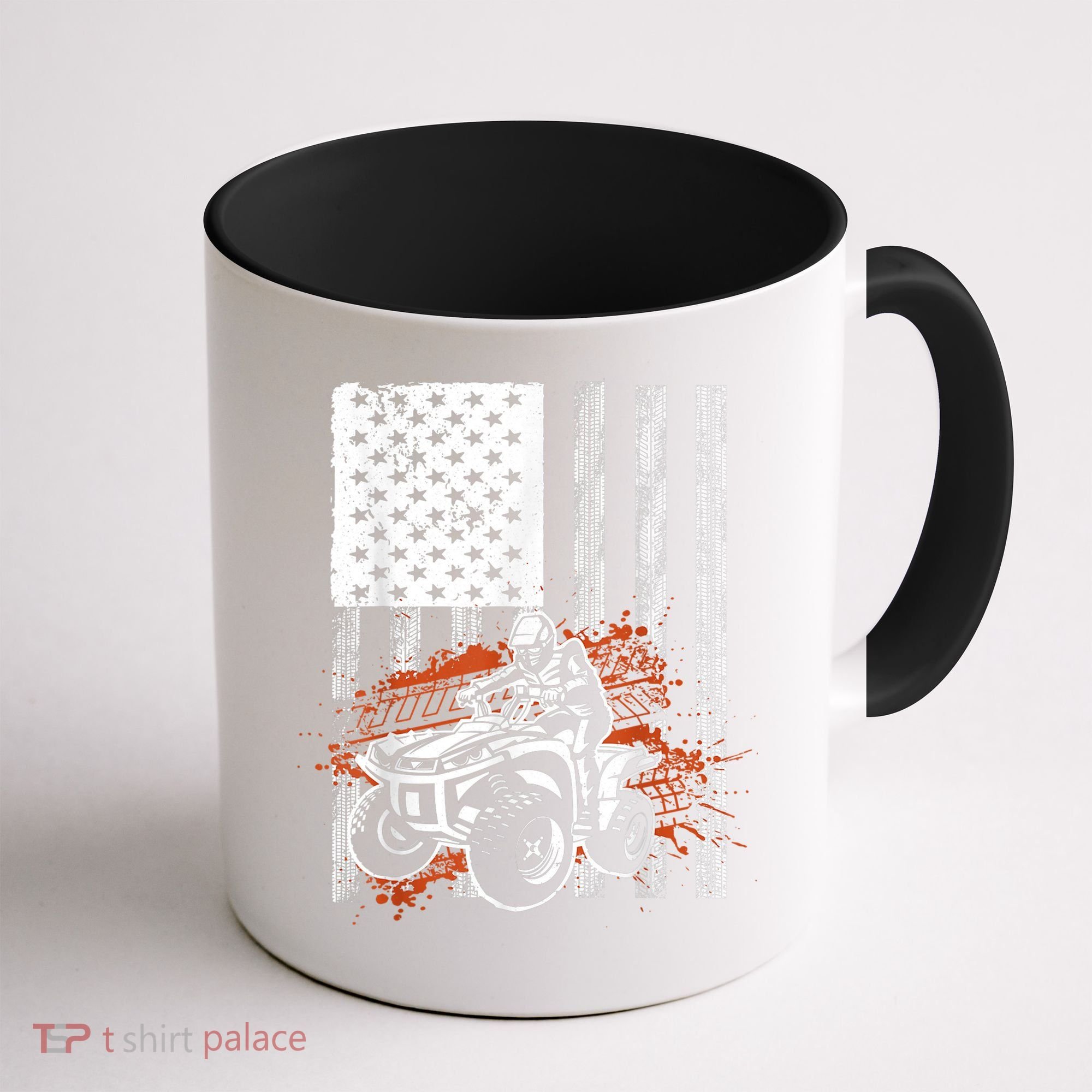 Cool ATV For Adult Quad Racing Squad USA Flag 4 Wheeler Coffee Mug