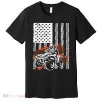 Cool ATV For Adult Quad Racing Squad USA Flag 4 Wheeler Premium T-Shirt thumb 0