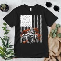 Cool ATV For Adult Quad Racing Squad USA Flag 4 Wheeler Premium T-Shirt thumb 2