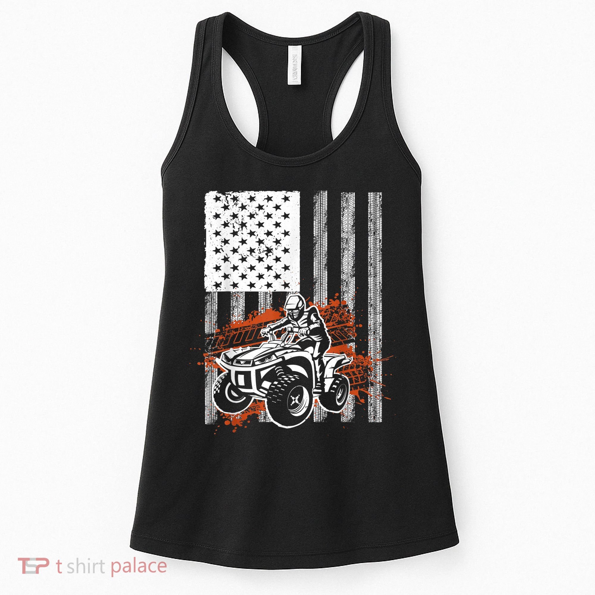 Cool ATV For Adult Quad Racing Squad USA Flag 4 Wheeler Women's Tank Top