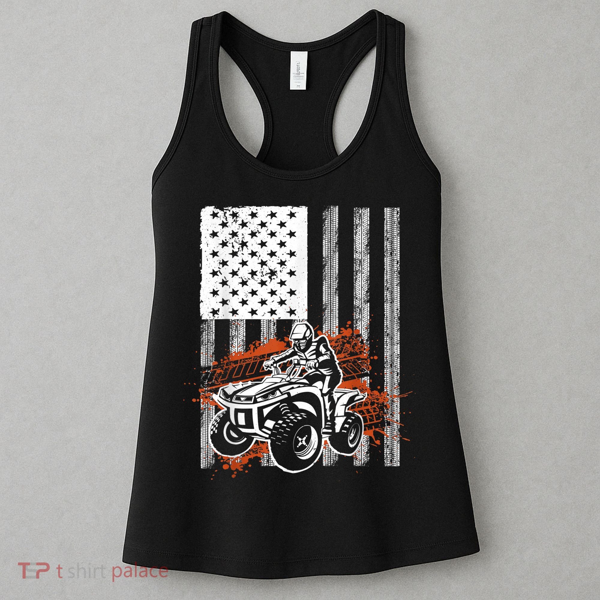 Cool ATV For Adult Quad Racing Squad USA Flag 4 Wheeler Women's Tank Top
