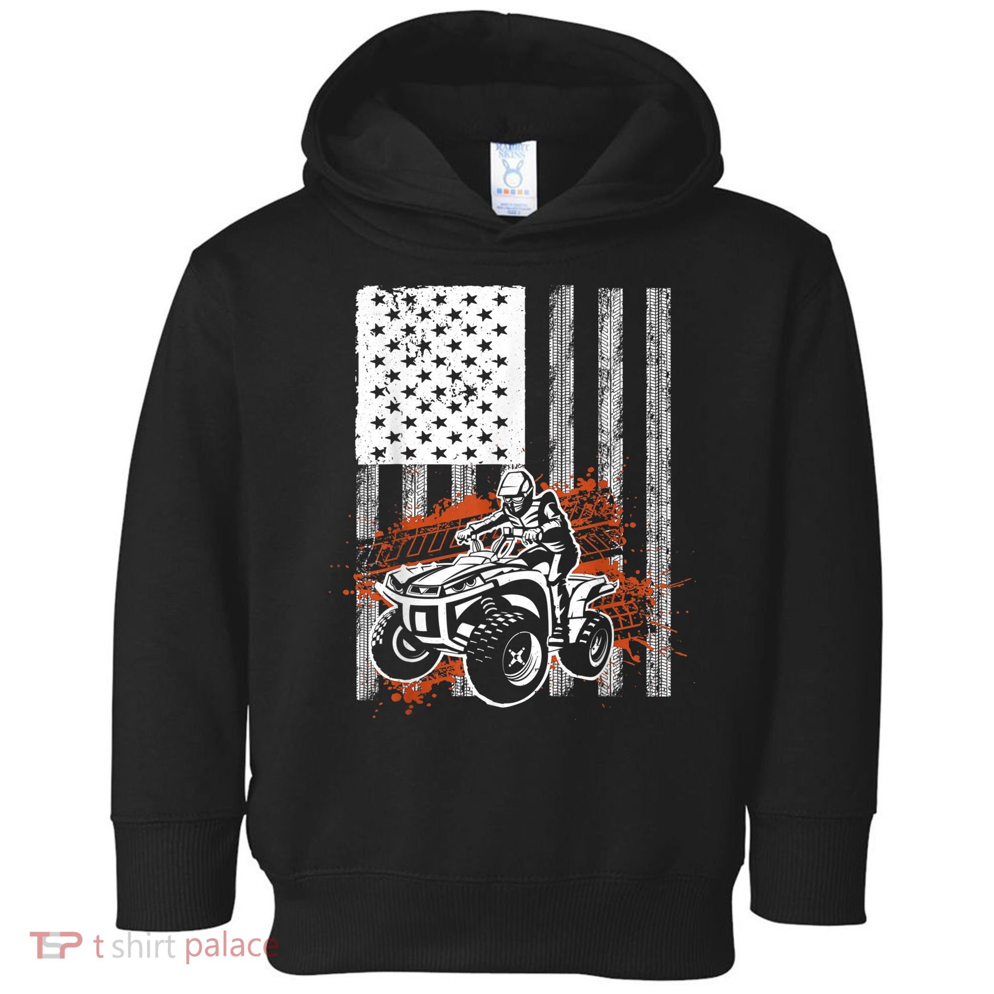 Cool ATV For Adult Quad Racing Squad USA Flag 4 Wheeler Toddler Hoodie