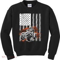 Cool ATV For Adult Quad Racing Squad USA Flag 4 Wheeler Kids Sweatshirt thumb 0