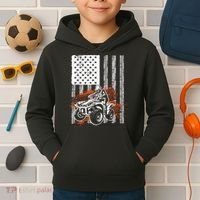 Cool ATV For Adult Quad Racing Squad USA Flag 4 Wheeler Kids Hoodie thumb 2