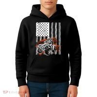 Cool ATV For Adult Quad Racing Squad USA Flag 4 Wheeler Kids Hoodie thumb 4