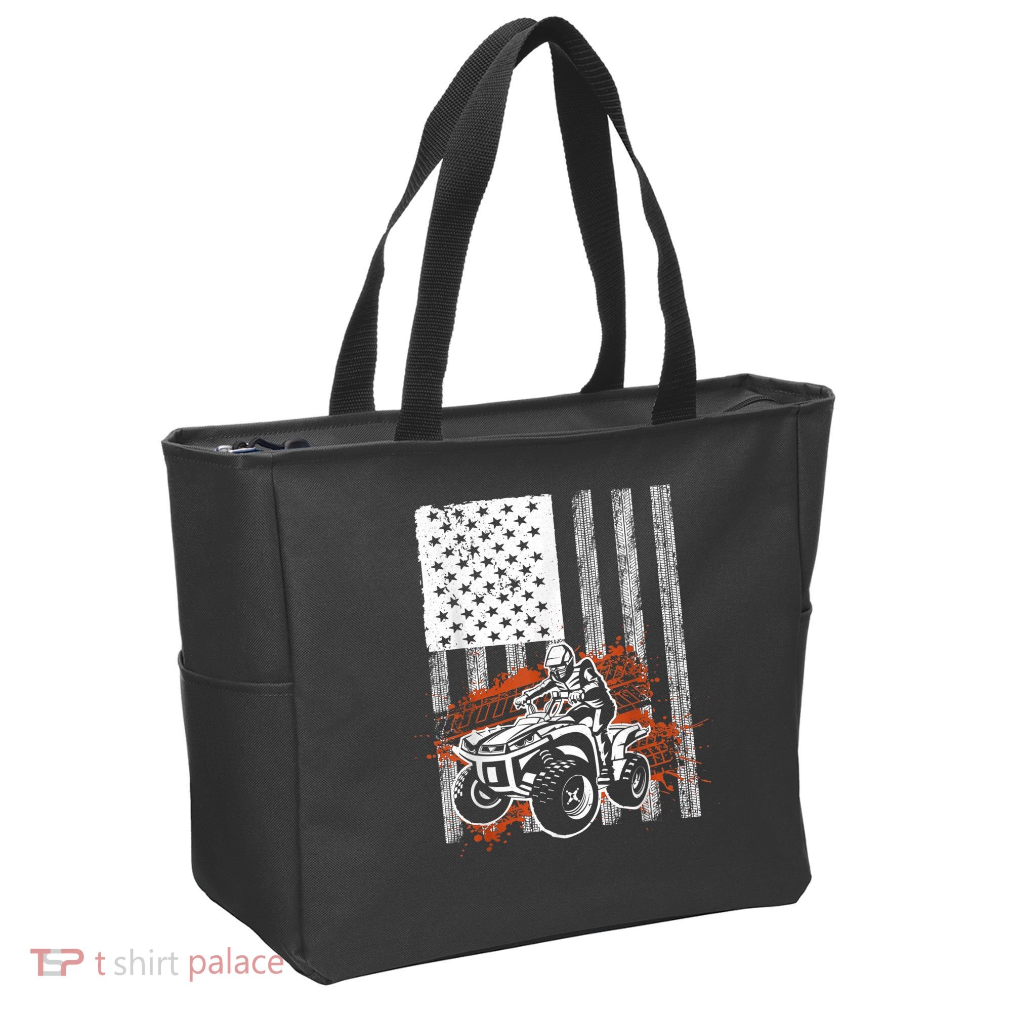 Cool ATV For Adult Quad Racing Squad USA Flag 4 Wheeler Tote Bag