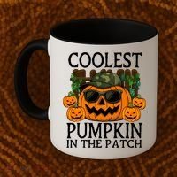 Cute And Funny Halloween Coolest Pumpkin In The Patch Coffee Mug thumb 2