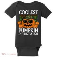 Cute And Funny Halloween Coolest Pumpkin In The Patch Baby Bodysuit thumb 0