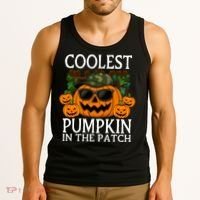 Cute And Funny Halloween Coolest Pumpkin In The Patch Tank Top thumb 3