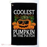 Cute And Funny Halloween Coolest Pumpkin In The Patch Golf Towel thumb 0