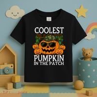 Cute And Funny Halloween Coolest Pumpkin In The Patch Toddler T-Shirt thumb 3