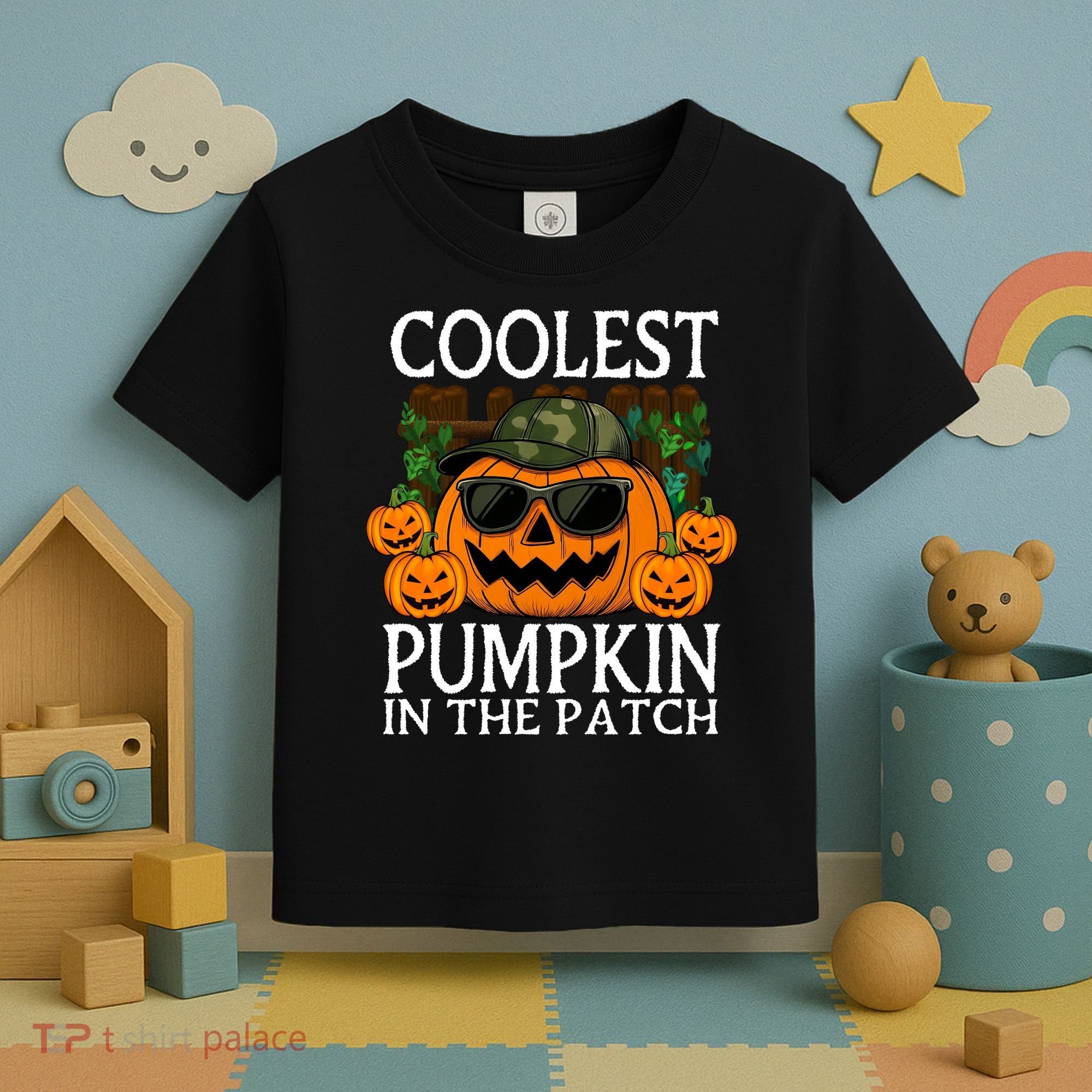 Cute And Funny Halloween Coolest Pumpkin In The Patch Toddler T-Shirt