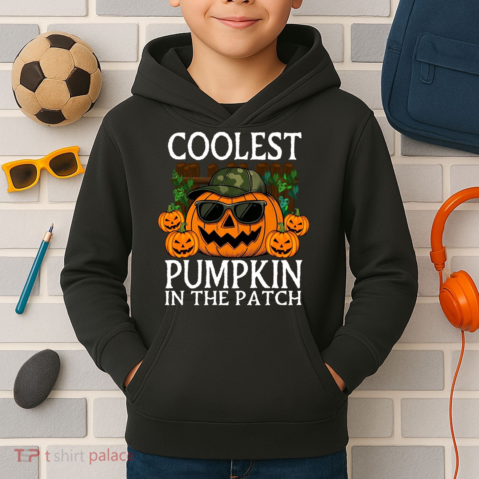 Cute And Funny Halloween Coolest Pumpkin In The Patch Kids Hoodie