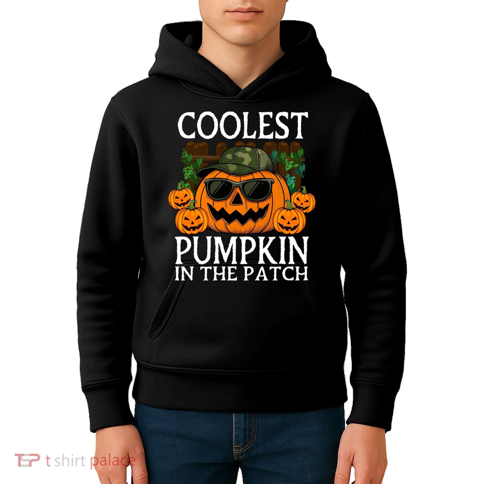 Cute And Funny Halloween Coolest Pumpkin In The Patch Kids Hoodie
