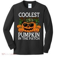 Cute And Funny Halloween Coolest Pumpkin In The Patch Kids Long Sleeve Shirt thumb 0