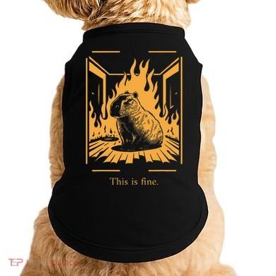Capybara Amidst Flames This Is Fine Meme Art Doggie Tank