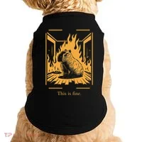 Capybara Amidst Flames This Is Fine Meme Art Doggie Tank thumb 0