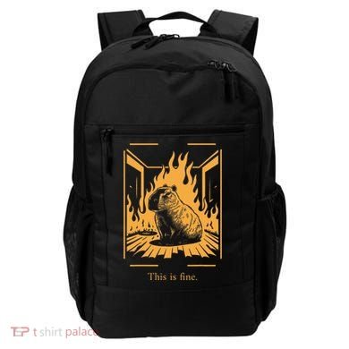 Capybara Amidst Flames This Is Fine Meme Art Backpack