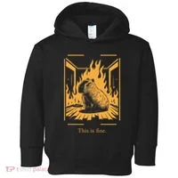 Capybara Amidst Flames This Is Fine Meme Art Toddler Hoodie thumb 0