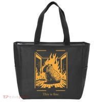 Capybara Amidst Flames This Is Fine Meme Art Tote Bag thumb 0