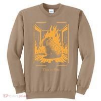 Capybara Amidst Flames This Is Fine Meme Art Sweatshirt thumb 0
