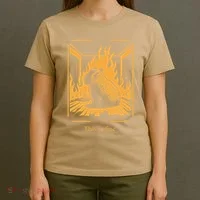 Capybara Amidst Flames This Is Fine Meme Art T-Shirt thumb 4