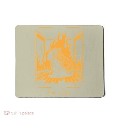 Capybara Amidst Flames This Is Fine Meme Art Mousepad