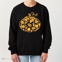 Cute Autumn Fall Leaves Pattern Pumpkin Women's Sweatshirt thumb 0