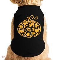 Cute Autumn Fall Leaves Pattern Pumpkin Doggie Tank thumb 0