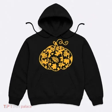 Cute Autumn Fall Leaves Pattern Pumpkin Hoodie
