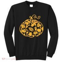 Cute Autumn Fall Leaves Pattern Pumpkin Sweatshirt thumb 0