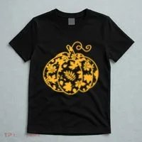 Cute Autumn Fall Leaves Pattern Pumpkin T-Shirt thumb 5