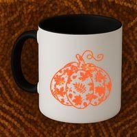 Cute Autumn Fall Leaves Pattern Pumpkin Coffee Mug thumb 2