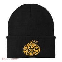Cute Autumn Fall Leaves Pattern Pumpkin Beanie thumb 0