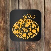 Cute Autumn Fall Leaves Pattern Pumpkin Coaster thumb 0