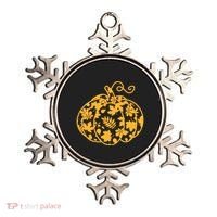 Cute Autumn Fall Leaves Pattern Pumpkin Ornament thumb 0