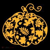 Cute Autumn Fall Leaves Pattern Pumpkin Ornament thumb 1