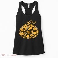 Cute Autumn Fall Leaves Pattern Pumpkin Women's Tank Top thumb 0