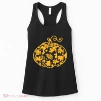 Cute Autumn Fall Leaves Pattern Pumpkin Women's Tank Top thumb 0