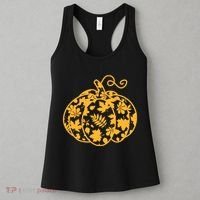 Cute Autumn Fall Leaves Pattern Pumpkin Women's Tank Top thumb 3