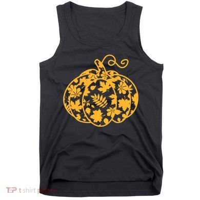 Cute Autumn Fall Leaves Pattern Pumpkin Tank Top