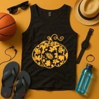 Cute Autumn Fall Leaves Pattern Pumpkin Tank Top thumb 4