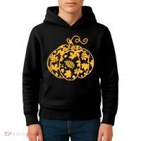Cute Autumn Fall Leaves Pattern Pumpkin Kids Hoodie thumb 4