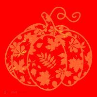 Cute Autumn Fall Leaves Pattern Pumpkin Santa Hat thumb 1